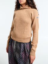 Moncler - Wool & Cashmere High Collar Jumper in Beige