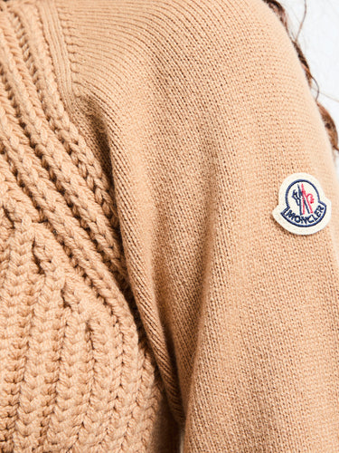 Moncler - Wool & Cashmere High Collar Jumper in Beige