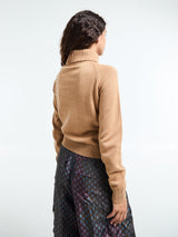 Moncler - Wool & Cashmere High Collar Jumper in Beige