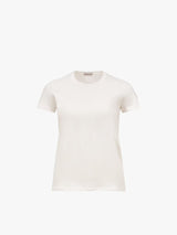 Moncler - Logo Patch Cotton Jersey T-Shirt in Off White