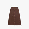 Moncler - Belted Knee-Length Cotton Skirt in Burgundy