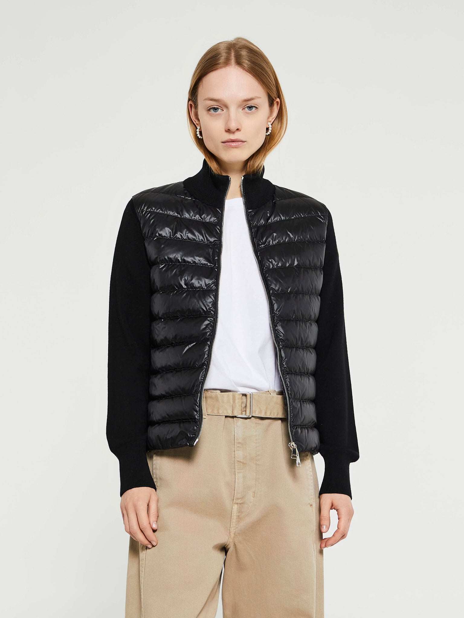 Moncler - Padded Wool Cardigan in Black