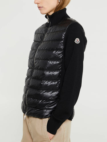 Moncler - Padded Wool Cardigan in Black