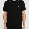 Moncler - Logo Patch Cotton Polo Shirt in Black