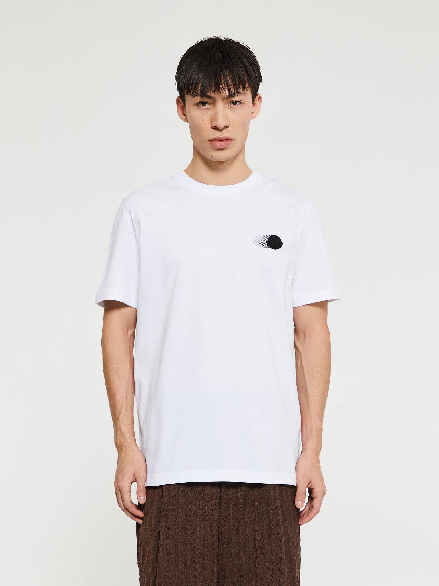 Moncler - Faded Logo Motif Cotton T-Shirt in White