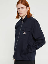 Moncler - Cotton Gabardine Zip-Up Shirt Jacket in Navy