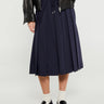 Moncler - Wool Blend Pleated Midi Skirt in Navy