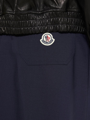 Moncler - Wool Blend Pleated Midi Skirt in Navy