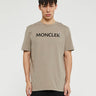 Moncler - Flocked Logo Cotton T-Shirt in Beige