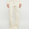 Moncler - Cotton Gabardine Straight Leg Trousers in White