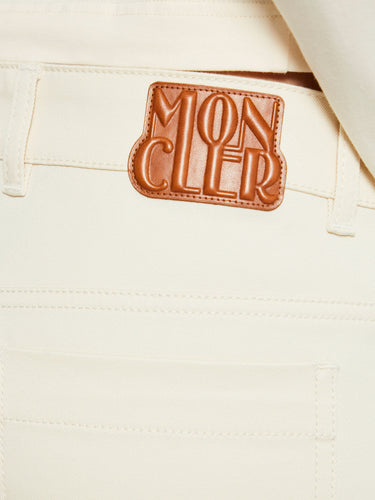 Moncler - Cotton Gabardine Straight Leg Trousers in White
