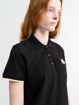 Moncler - Logo Cotton Piquet Polo Shirt in Black