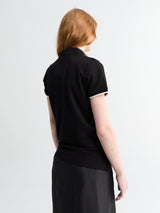 Moncler - Logo Cotton Piquet Polo Shirt in Black