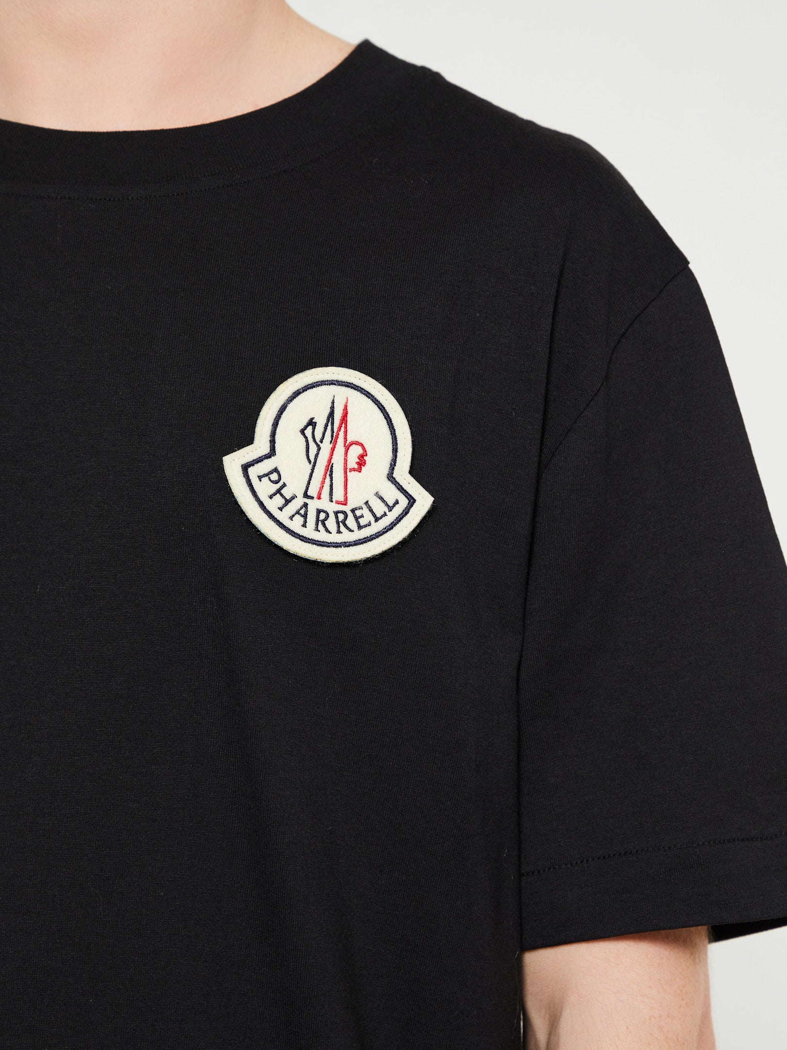 Moncler x Pharrell Williams Logo Patch T-Shirt in Black