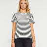 Moncler - Shortsleeved T-Shirt in White with Black Stripes