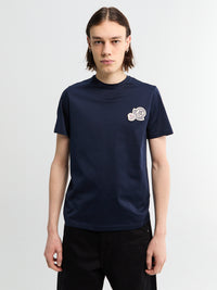 Moncler - Double Logo Patch Cotton T-Shirt in Navy