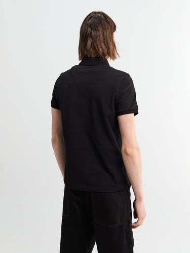 Moncler - Logo Patch Cotton Polo Shirt in Black