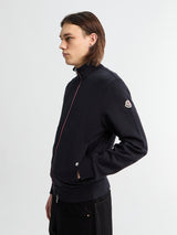 Moncler - Tricolour-Trimmed Cotton Zip-Up Sweatshirt in Navy