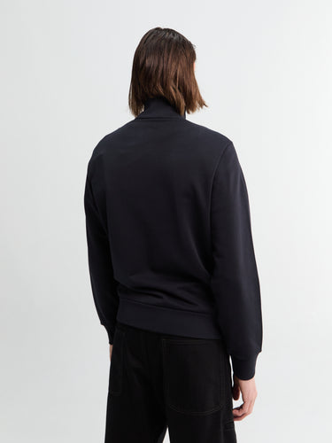 Moncler - Tricolour-Trimmed Cotton Zip-Up Sweatshirt in Navy