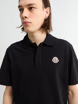 Moncler - Logo Cotton Piquet Polo Shirt in Black