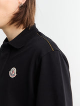 Moncler - Logo Cotton Piquet Polo Shirt in Black