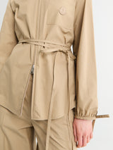 Moncler - Cotton Poplin Zip-Up Shirt Jacket in Beige