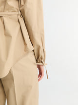 Moncler - Cotton Poplin Zip-Up Shirt Jacket in Beige