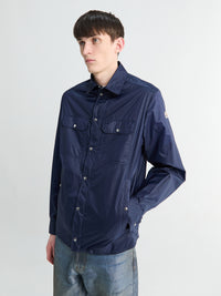 Moncler - Logo Patch Long Sleeve Shirt in Navy Blue