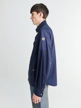 Moncler - Logo Patch Long Sleeve Shirt in Navy Blue