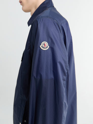 Moncler - Logo Patch Long Sleeve Shirt in Navy Blue