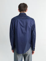 Moncler - Logo Patch Long Sleeve Shirt in Navy Blue