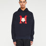 Moncler - Embroidered Monogram Hoodie in Navy