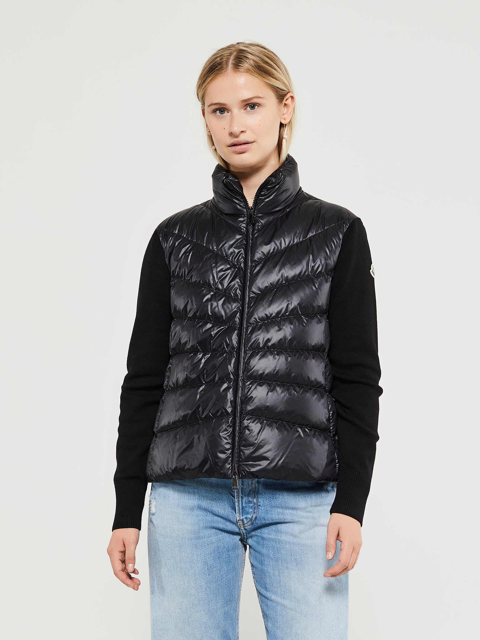 Moncler - Padded Wool Cardigan in Black