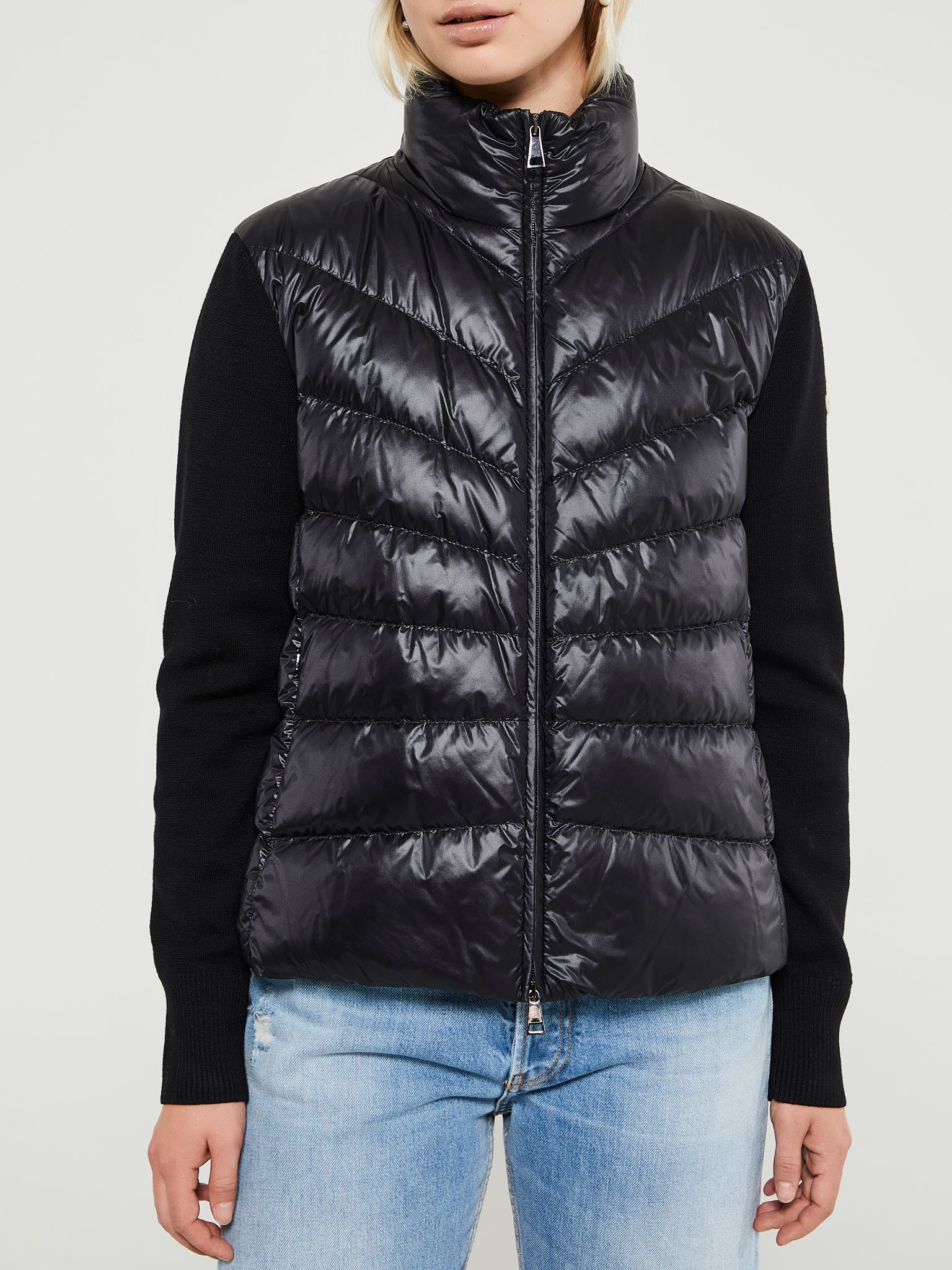 Moncler - Padded Wool Cardigan in Black