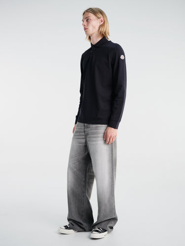 Moncler - Longsleeved Polo in Blue