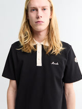 Moncler - Embroidered Polo Shirt In Black