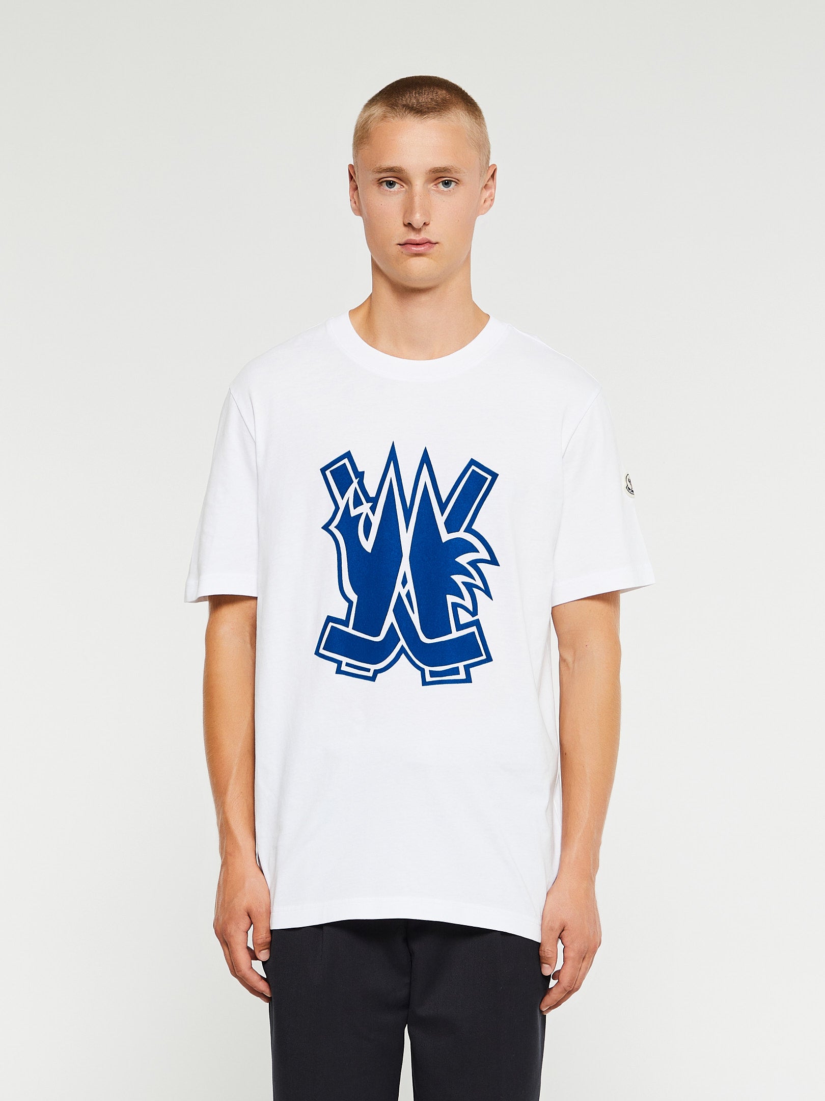 Moncler - Short Sleeved Hockey Logo T-Shirt in White
