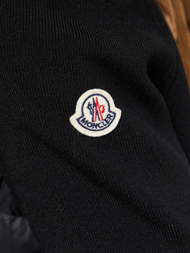 Moncler - Padded Wool Zip-Up Cardigan in Black
