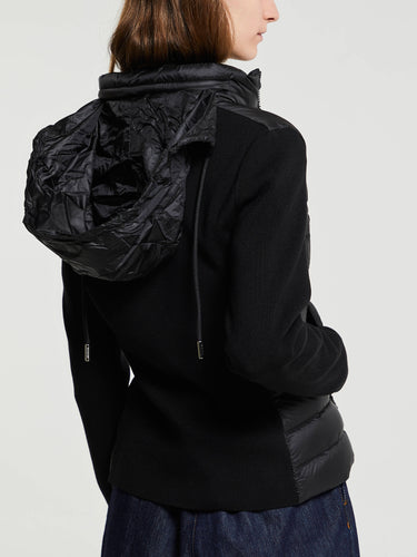 Moncler - Padded Wool Zip-Up Cardigan in Black