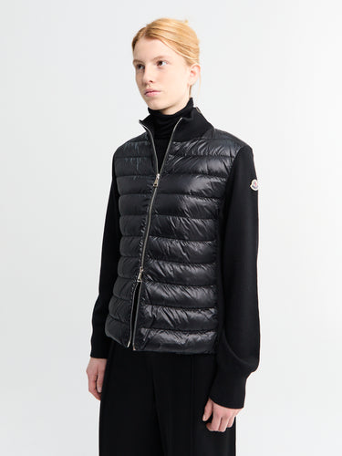 Moncler - Padded Wool Cardigan in Black