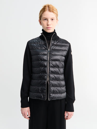 Moncler - Padded Wool Cardigan in Black