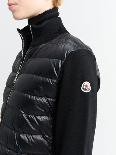 Moncler - Padded Wool Cardigan in Black