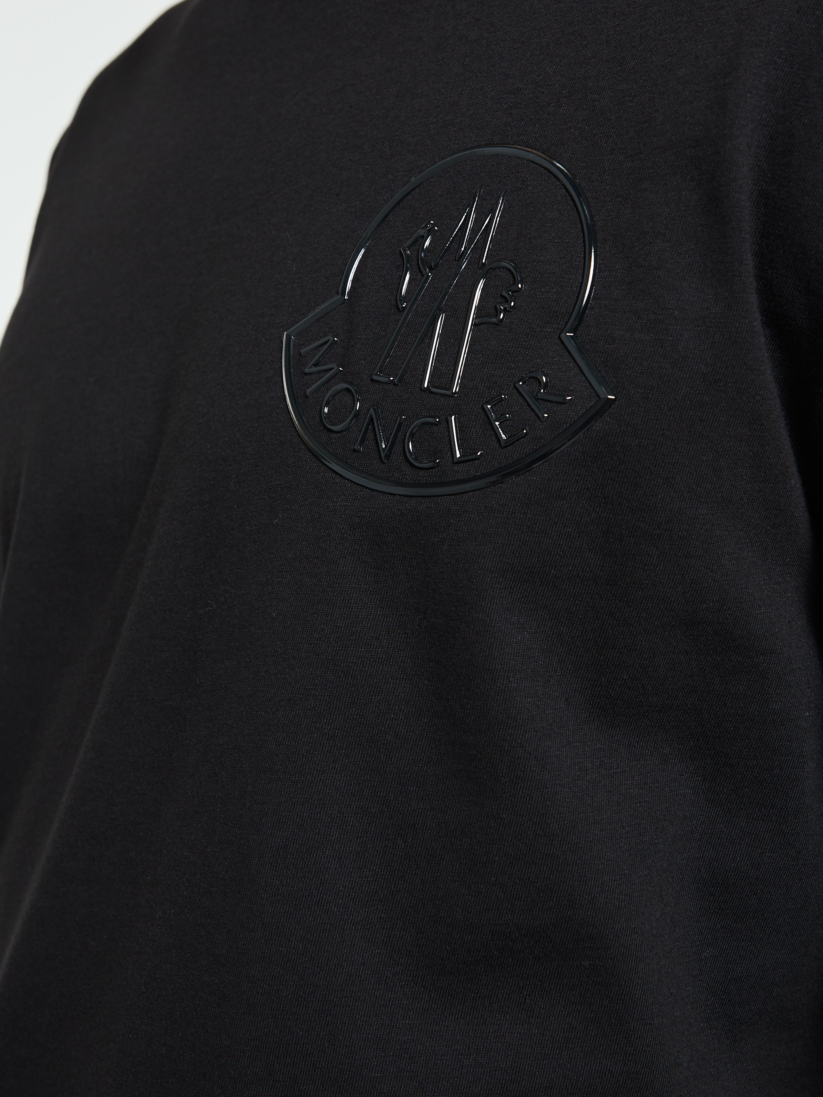 Moncler - Three-Dimensional Logo Cotton T-Shirt in Black