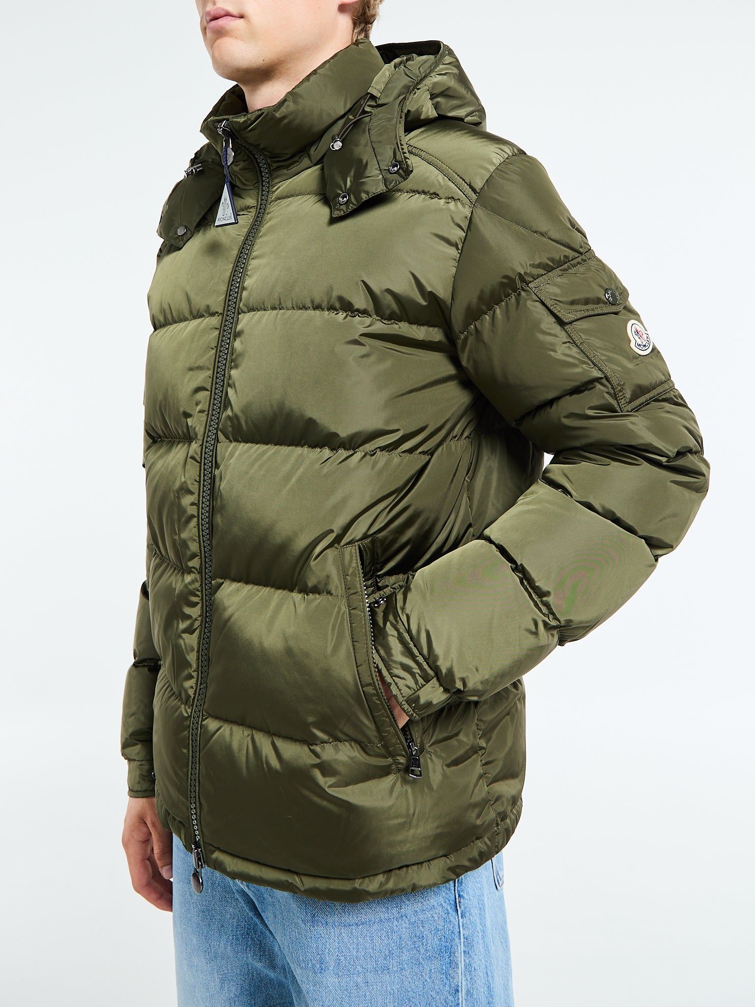 Puffer Coat Olive Green Moncler Coat Moncler Maya Matte Short Down