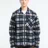 Moncler - Long Sleeve Tartan Shirt in White and Blue