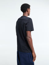 Moncler - Embroidered Tricolour Logo Cotton T-Shirt in Navy Blue