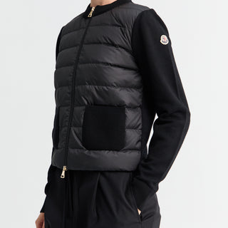 Moncler - Padded Wool Zip-Up Cardigan in Black
