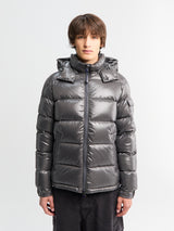 Moncler - Maya Hooded Short Down Jacket in Dark Gray