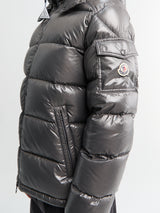 Moncler - Maya Hooded Short Down Jacket in Dark Gray