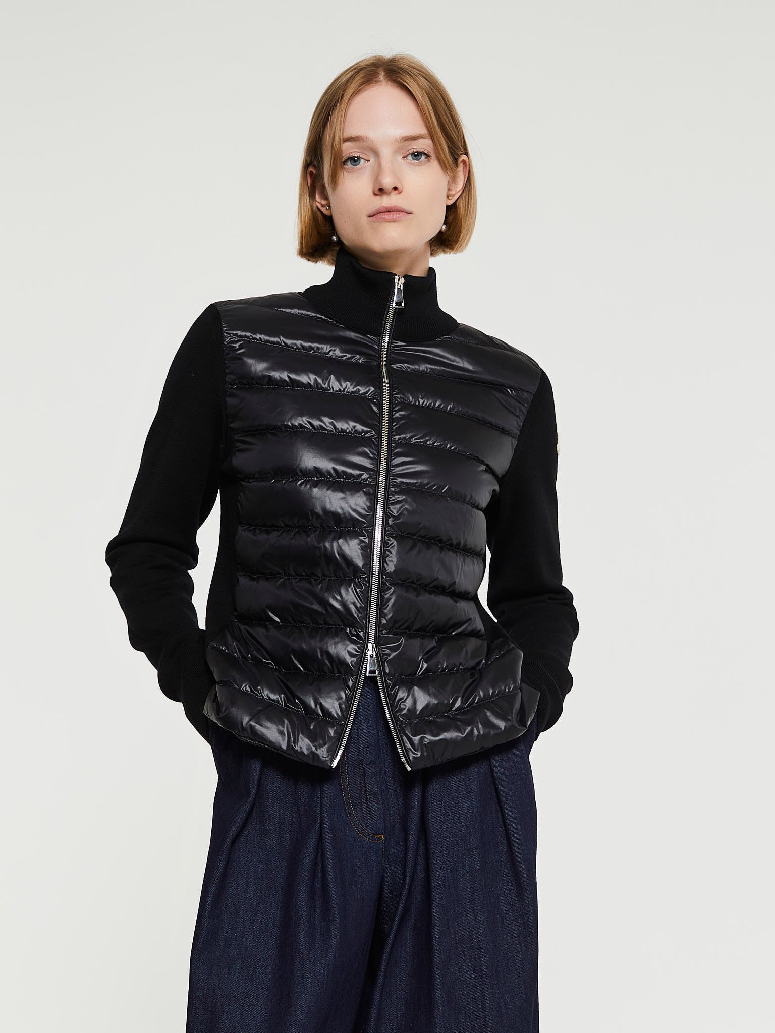 Moncler - Padded Wool Cardigan in Black